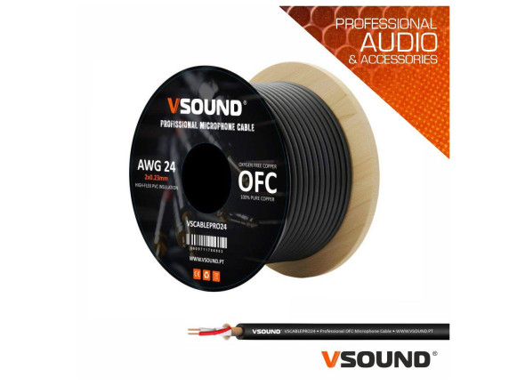 VSOUND Cabo microfone profissional 2 condutores e malha ofc VSOUND Cabo microfone profissional 2 condutores e malha ofc